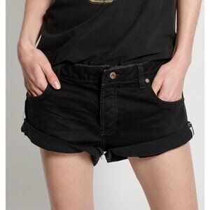 New One Teaspoon Bandits Denim Shorts Womens 27 Worn Raven Black